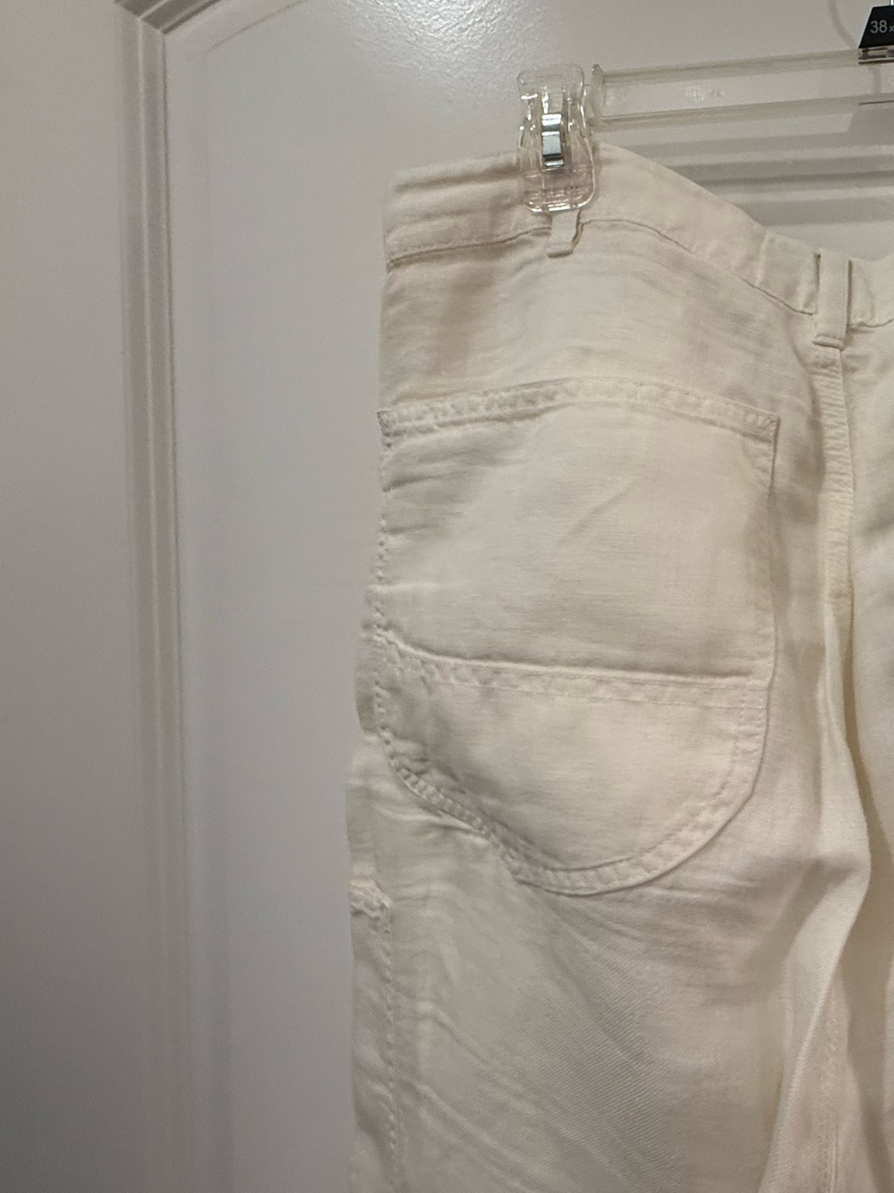 Polo by Ralph Lauren white linen Button-Fly painter pants - Picture 9 of 10